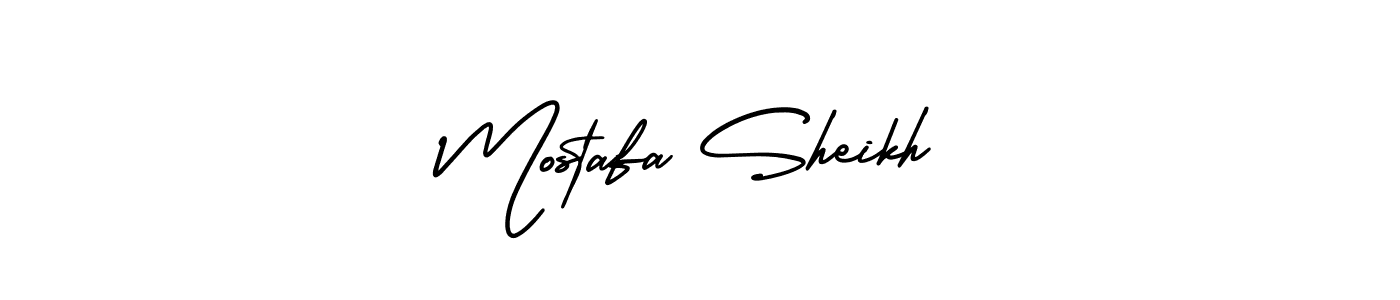 if you are searching for the best signature style for your name Mostafa Sheikh. so please give up your signature search. here we have designed multiple signature styles  using AmerikaSignatureDemo-Regular. Mostafa Sheikh signature style 3 images and pictures png