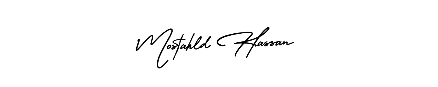 How to Draw Mostahld Hassan signature style? AmerikaSignatureDemo-Regular is a latest design signature styles for name Mostahld Hassan. Mostahld Hassan signature style 3 images and pictures png