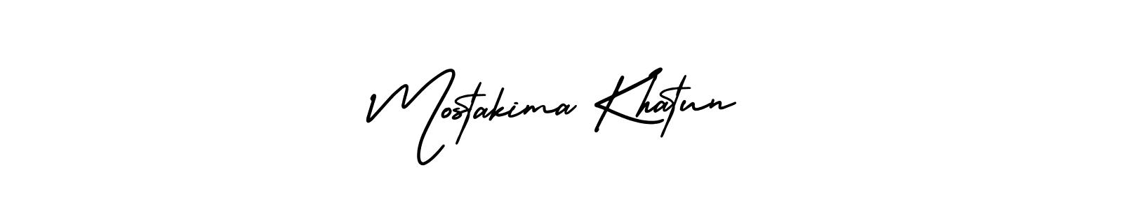 Make a short Mostakima Khatun signature style. Manage your documents anywhere anytime using AmerikaSignatureDemo-Regular. Create and add eSignatures, submit forms, share and send files easily. Mostakima Khatun signature style 3 images and pictures png