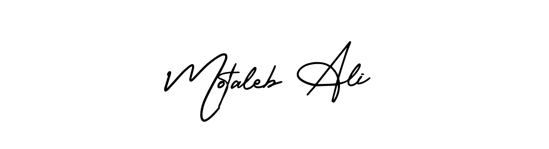 The best way (AmerikaSignatureDemo-Regular) to make a short signature is to pick only two or three words in your name. The name Motaleb Ali include a total of six letters. For converting this name. Motaleb Ali signature style 3 images and pictures png