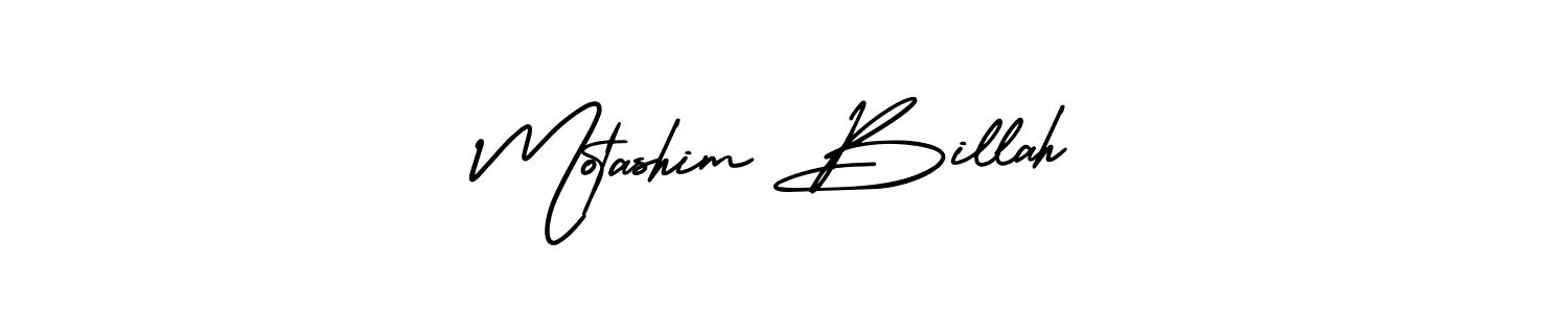 You should practise on your own different ways (AmerikaSignatureDemo-Regular) to write your name (Motashim Billah) in signature. don't let someone else do it for you. Motashim Billah signature style 3 images and pictures png