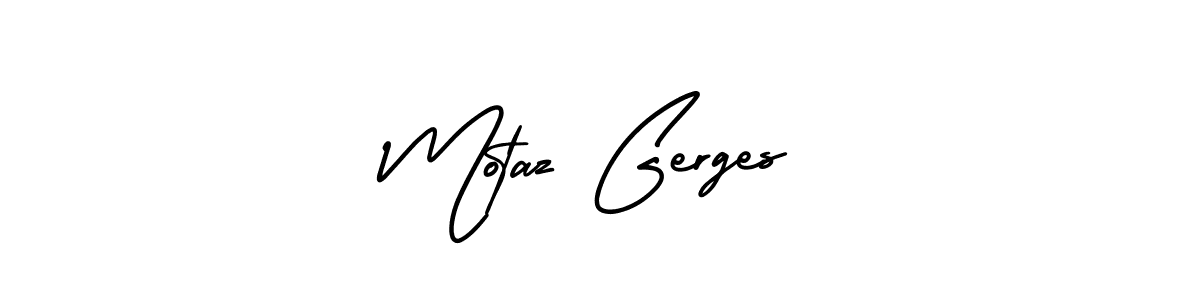 How to make Motaz Gerges name signature. Use AmerikaSignatureDemo-Regular style for creating short signs online. This is the latest handwritten sign. Motaz Gerges signature style 3 images and pictures png