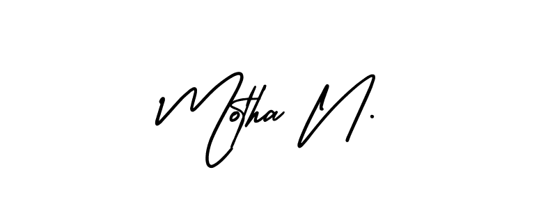 Design your own signature with our free online signature maker. With this signature software, you can create a handwritten (AmerikaSignatureDemo-Regular) signature for name Motha N.. Motha N. signature style 3 images and pictures png