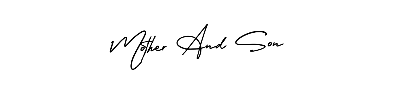 if you are searching for the best signature style for your name Mother And Son. so please give up your signature search. here we have designed multiple signature styles  using AmerikaSignatureDemo-Regular. Mother And Son signature style 3 images and pictures png