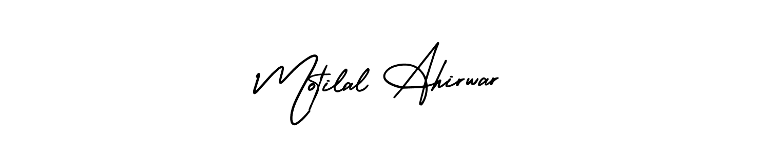 The best way (AmerikaSignatureDemo-Regular) to make a short signature is to pick only two or three words in your name. The name Motilal Ahirwar include a total of six letters. For converting this name. Motilal Ahirwar signature style 3 images and pictures png