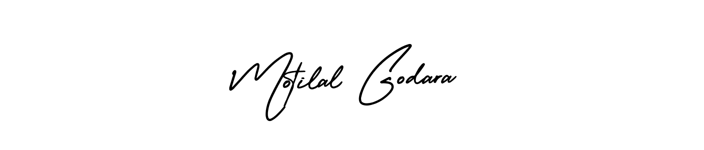 The best way (AmerikaSignatureDemo-Regular) to make a short signature is to pick only two or three words in your name. The name Motilal Godara include a total of six letters. For converting this name. Motilal Godara signature style 3 images and pictures png