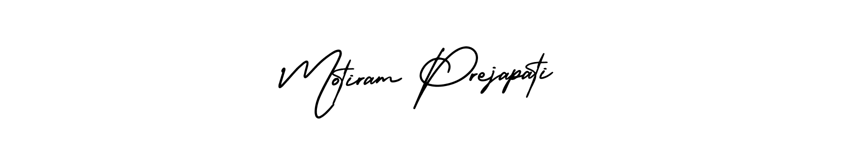 It looks lik you need a new signature style for name Motiram Prejapati. Design unique handwritten (AmerikaSignatureDemo-Regular) signature with our free signature maker in just a few clicks. Motiram Prejapati signature style 3 images and pictures png