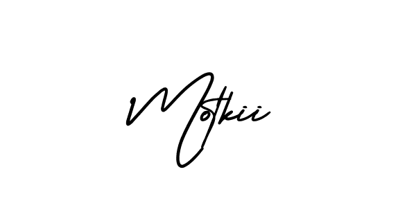 Use a signature maker to create a handwritten signature online. With this signature software, you can design (AmerikaSignatureDemo-Regular) your own signature for name Motkii. Motkii signature style 3 images and pictures png