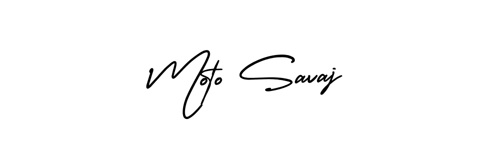 Make a beautiful signature design for name Moto Savaj. With this signature (AmerikaSignatureDemo-Regular) style, you can create a handwritten signature for free. Moto Savaj signature style 3 images and pictures png