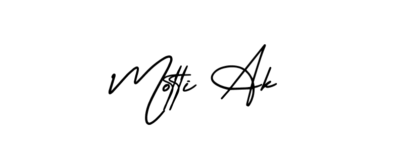 if you are searching for the best signature style for your name Motti Ak. so please give up your signature search. here we have designed multiple signature styles  using AmerikaSignatureDemo-Regular. Motti Ak signature style 3 images and pictures png