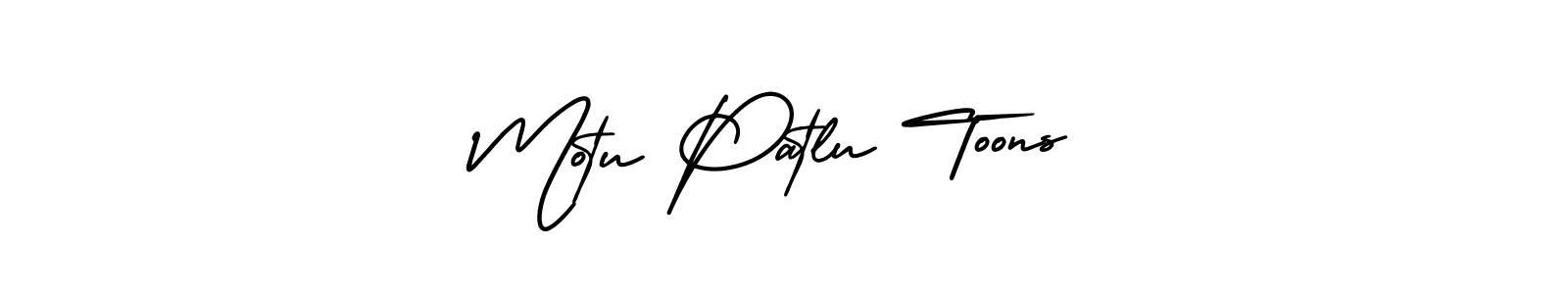 The best way (AmerikaSignatureDemo-Regular) to make a short signature is to pick only two or three words in your name. The name Motu Patlu Toons include a total of six letters. For converting this name. Motu Patlu Toons signature style 3 images and pictures png