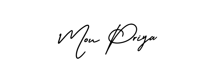 Also we have Mou Priya name is the best signature style. Create professional handwritten signature collection using AmerikaSignatureDemo-Regular autograph style. Mou Priya signature style 3 images and pictures png