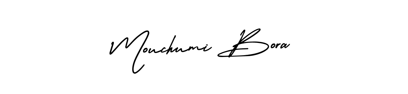 Create a beautiful signature design for name Mouchumi Bora. With this signature (AmerikaSignatureDemo-Regular) fonts, you can make a handwritten signature for free. Mouchumi Bora signature style 3 images and pictures png