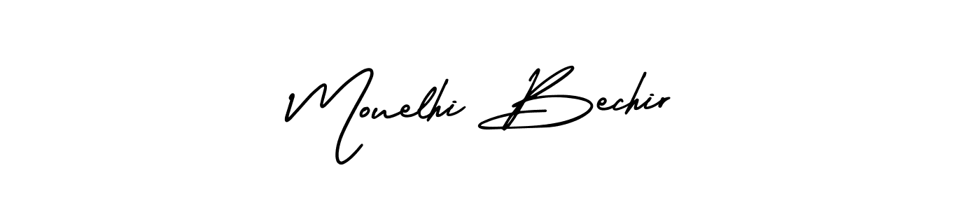 How to Draw Mouelhi Bechir signature style? AmerikaSignatureDemo-Regular is a latest design signature styles for name Mouelhi Bechir. Mouelhi Bechir signature style 3 images and pictures png