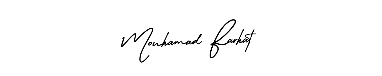 Make a short Mouhamad Farhat signature style. Manage your documents anywhere anytime using AmerikaSignatureDemo-Regular. Create and add eSignatures, submit forms, share and send files easily. Mouhamad Farhat signature style 3 images and pictures png
