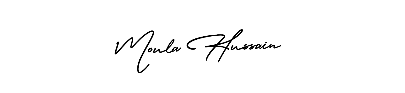 Use a signature maker to create a handwritten signature online. With this signature software, you can design (AmerikaSignatureDemo-Regular) your own signature for name Moula Hussain. Moula Hussain signature style 3 images and pictures png
