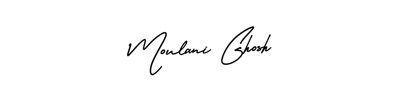 Similarly AmerikaSignatureDemo-Regular is the best handwritten signature design. Signature creator online .You can use it as an online autograph creator for name Moulani Ghosh. Moulani Ghosh signature style 3 images and pictures png
