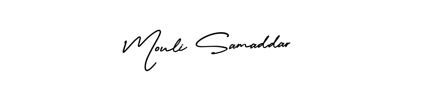Mouli Samaddar stylish signature style. Best Handwritten Sign (AmerikaSignatureDemo-Regular) for my name. Handwritten Signature Collection Ideas for my name Mouli Samaddar. Mouli Samaddar signature style 3 images and pictures png