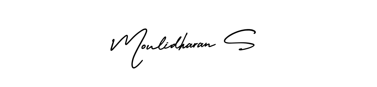 Make a beautiful signature design for name Moulidharan S. With this signature (AmerikaSignatureDemo-Regular) style, you can create a handwritten signature for free. Moulidharan S signature style 3 images and pictures png