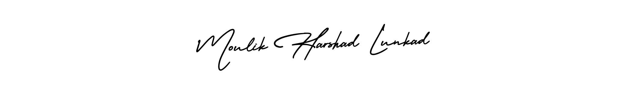 Also we have Moulik Harshad Lunkad name is the best signature style. Create professional handwritten signature collection using AmerikaSignatureDemo-Regular autograph style. Moulik Harshad Lunkad signature style 3 images and pictures png