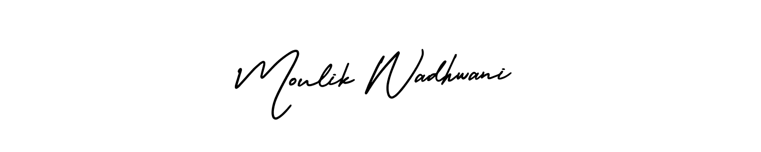 How to make Moulik Wadhwani signature? AmerikaSignatureDemo-Regular is a professional autograph style. Create handwritten signature for Moulik Wadhwani name. Moulik Wadhwani signature style 3 images and pictures png