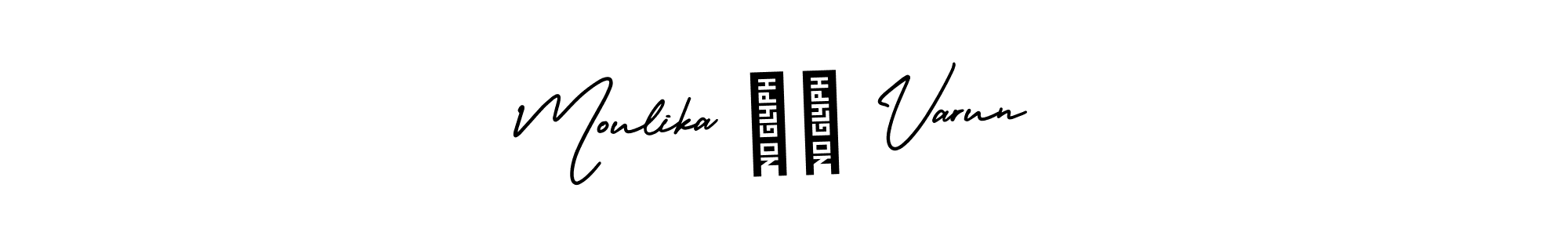 if you are searching for the best signature style for your name Moulika ♥️ Varun. so please give up your signature search. here we have designed multiple signature styles  using AmerikaSignatureDemo-Regular. Moulika ♥️ Varun signature style 3 images and pictures png