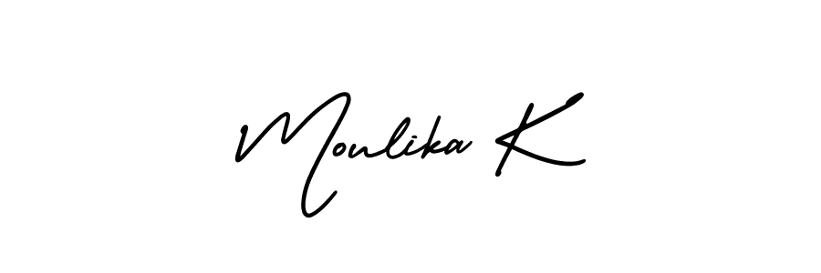 How to make Moulika K signature? AmerikaSignatureDemo-Regular is a professional autograph style. Create handwritten signature for Moulika K name. Moulika K signature style 3 images and pictures png