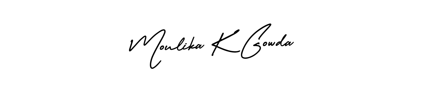 You can use this online signature creator to create a handwritten signature for the name Moulika K Gowda. This is the best online autograph maker. Moulika K Gowda signature style 3 images and pictures png