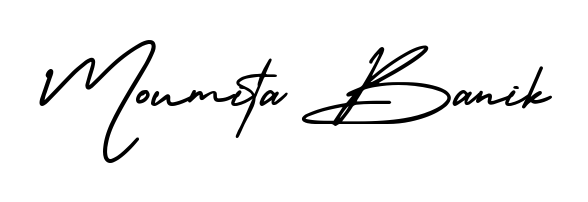 Personalize your online presence with Moumita Banik signature rendered in elegant AmerikaSignatureDemo-Regular font. Great for website footers and blogs. Moumita Banik signature style 3 images and pictures png
