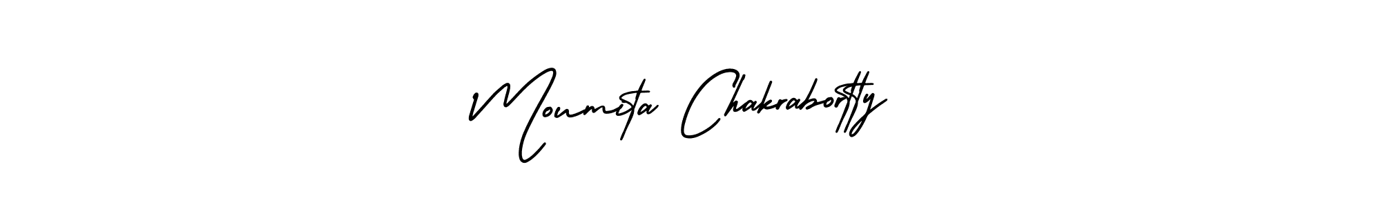 The best way (AmerikaSignatureDemo-Regular) to make a short signature is to pick only two or three words in your name. The name Moumita Chakrabortty include a total of six letters. For converting this name. Moumita Chakrabortty signature style 3 images and pictures png