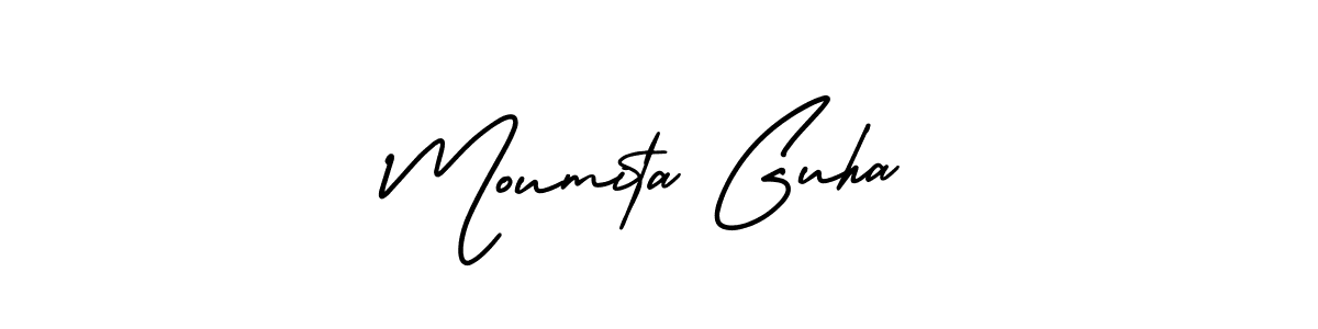 Make a beautiful signature design for name Moumita Guha. With this signature (AmerikaSignatureDemo-Regular) style, you can create a handwritten signature for free. Moumita Guha signature style 3 images and pictures png