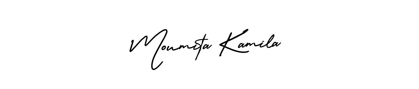 Also You can easily find your signature by using the search form. We will create Moumita Kamila name handwritten signature images for you free of cost using AmerikaSignatureDemo-Regular sign style. Moumita Kamila signature style 3 images and pictures png