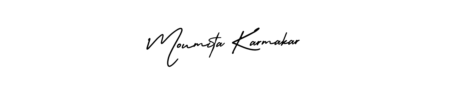 Make a beautiful signature design for name Moumita Karmakar. With this signature (AmerikaSignatureDemo-Regular) style, you can create a handwritten signature for free. Moumita Karmakar signature style 3 images and pictures png