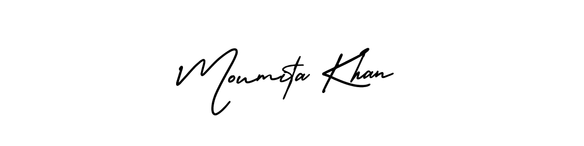 It looks lik you need a new signature style for name Moumita Khan. Design unique handwritten (AmerikaSignatureDemo-Regular) signature with our free signature maker in just a few clicks. Moumita Khan signature style 3 images and pictures png