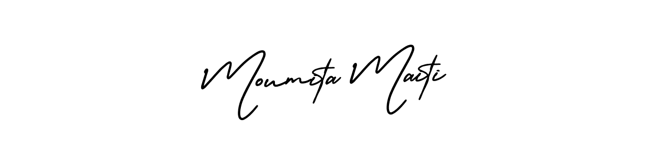 Make a beautiful signature design for name Moumita Maiti. With this signature (AmerikaSignatureDemo-Regular) style, you can create a handwritten signature for free. Moumita Maiti signature style 3 images and pictures png