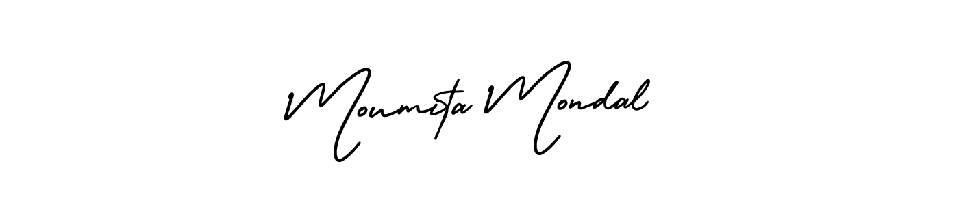 How to make Moumita Mondal signature? AmerikaSignatureDemo-Regular is a professional autograph style. Create handwritten signature for Moumita Mondal name. Moumita Mondal signature style 3 images and pictures png