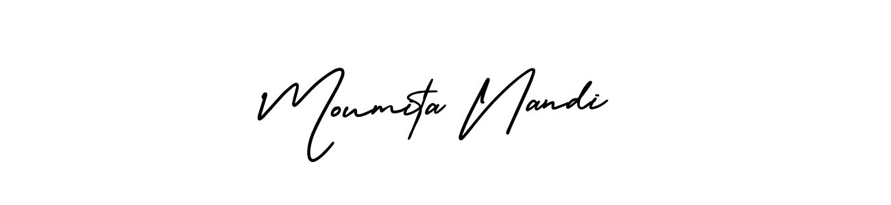 Also You can easily find your signature by using the search form. We will create Moumita Nandi name handwritten signature images for you free of cost using AmerikaSignatureDemo-Regular sign style. Moumita Nandi signature style 3 images and pictures png
