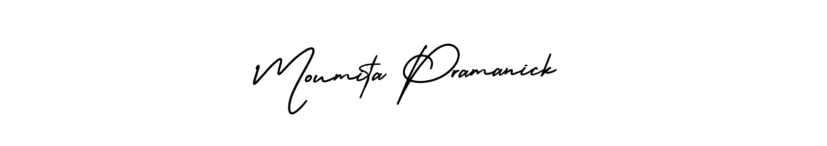 Make a short Moumita Pramanick signature style. Manage your documents anywhere anytime using AmerikaSignatureDemo-Regular. Create and add eSignatures, submit forms, share and send files easily. Moumita Pramanick signature style 3 images and pictures png