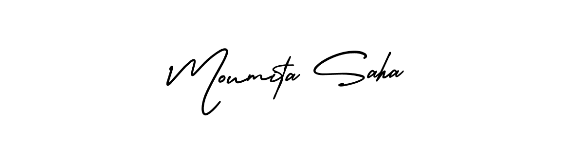 if you are searching for the best signature style for your name Moumita Saha. so please give up your signature search. here we have designed multiple signature styles  using AmerikaSignatureDemo-Regular. Moumita Saha signature style 3 images and pictures png