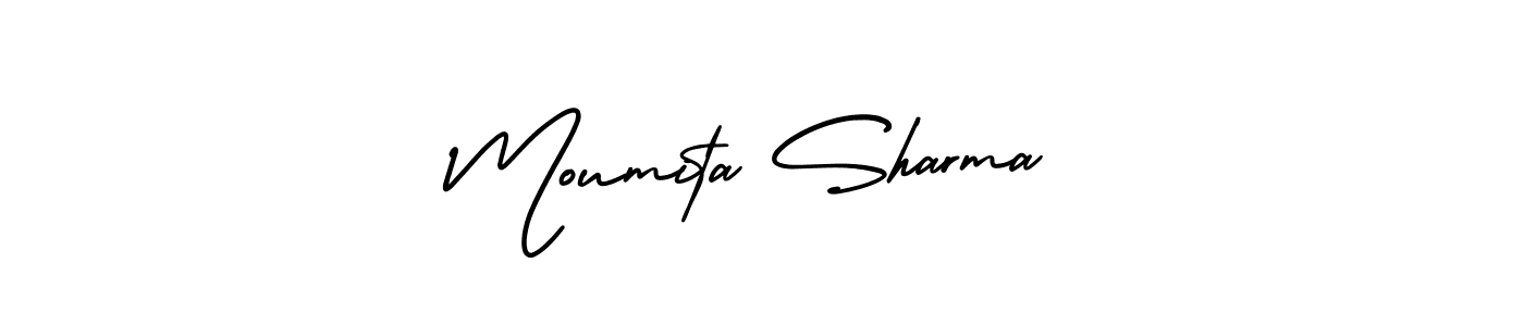 How to make Moumita Sharma name signature. Use AmerikaSignatureDemo-Regular style for creating short signs online. This is the latest handwritten sign. Moumita Sharma signature style 3 images and pictures png