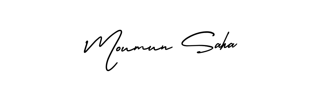 You can use this online signature creator to create a handwritten signature for the name Moumun Saha. This is the best online autograph maker. Moumun Saha signature style 3 images and pictures png