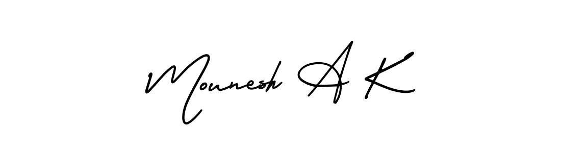 Make a beautiful signature design for name Mounesh A K. Use this online signature maker to create a handwritten signature for free. Mounesh A K signature style 3 images and pictures png