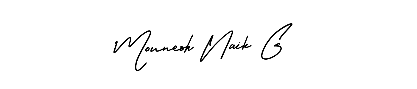 Make a beautiful signature design for name Mounesh Naik G. With this signature (AmerikaSignatureDemo-Regular) style, you can create a handwritten signature for free. Mounesh Naik G signature style 3 images and pictures png