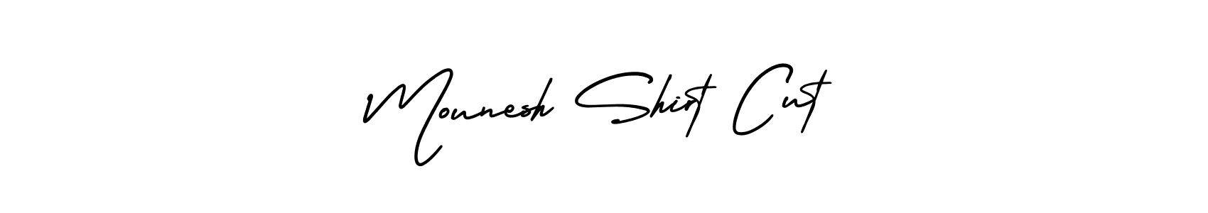 Create a beautiful signature design for name Mounesh Shirt Cut. With this signature (AmerikaSignatureDemo-Regular) fonts, you can make a handwritten signature for free. Mounesh Shirt Cut signature style 3 images and pictures png