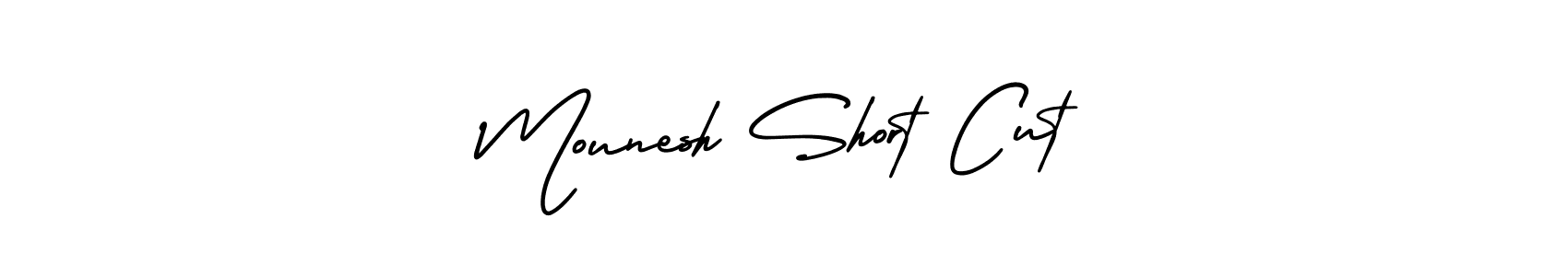 This is the best signature style for the Mounesh Short Cut name. Also you like these signature font (AmerikaSignatureDemo-Regular). Mix name signature. Mounesh Short Cut signature style 3 images and pictures png