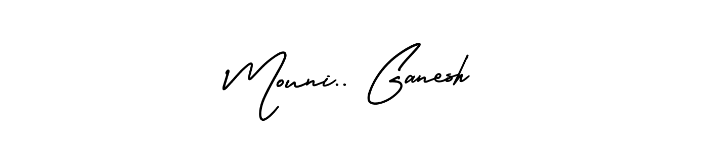 Also You can easily find your signature by using the search form. We will create Mouni.. Ganesh name handwritten signature images for you free of cost using AmerikaSignatureDemo-Regular sign style. Mouni.. Ganesh signature style 3 images and pictures png