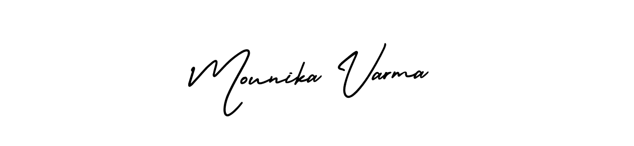 How to Draw Mounika Varma signature style? AmerikaSignatureDemo-Regular is a latest design signature styles for name Mounika Varma. Mounika Varma signature style 3 images and pictures png