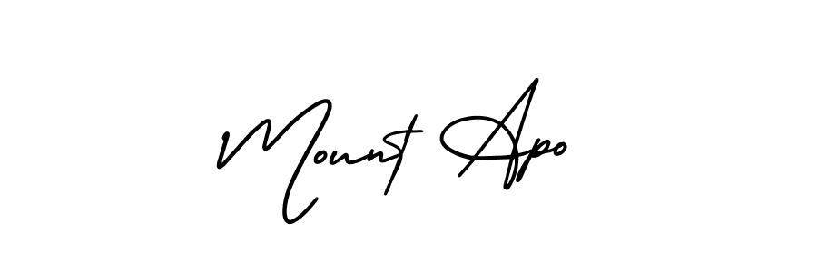 The best way (AmerikaSignatureDemo-Regular) to make a short signature is to pick only two or three words in your name. The name Mount Apo include a total of six letters. For converting this name. Mount Apo signature style 3 images and pictures png