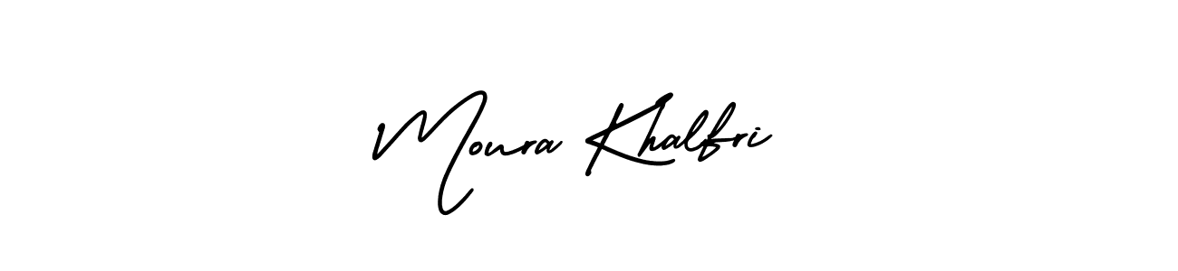Moura Khalfri stylish signature style. Best Handwritten Sign (AmerikaSignatureDemo-Regular) for my name. Handwritten Signature Collection Ideas for my name Moura Khalfri. Moura Khalfri signature style 3 images and pictures png