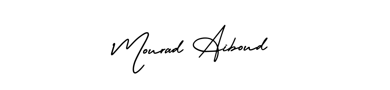 How to make Mourad Aiboud name signature. Use AmerikaSignatureDemo-Regular style for creating short signs online. This is the latest handwritten sign. Mourad Aiboud signature style 3 images and pictures png